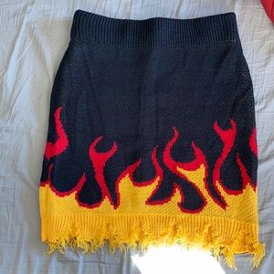 Fashion Nova Flame Knit Skirt